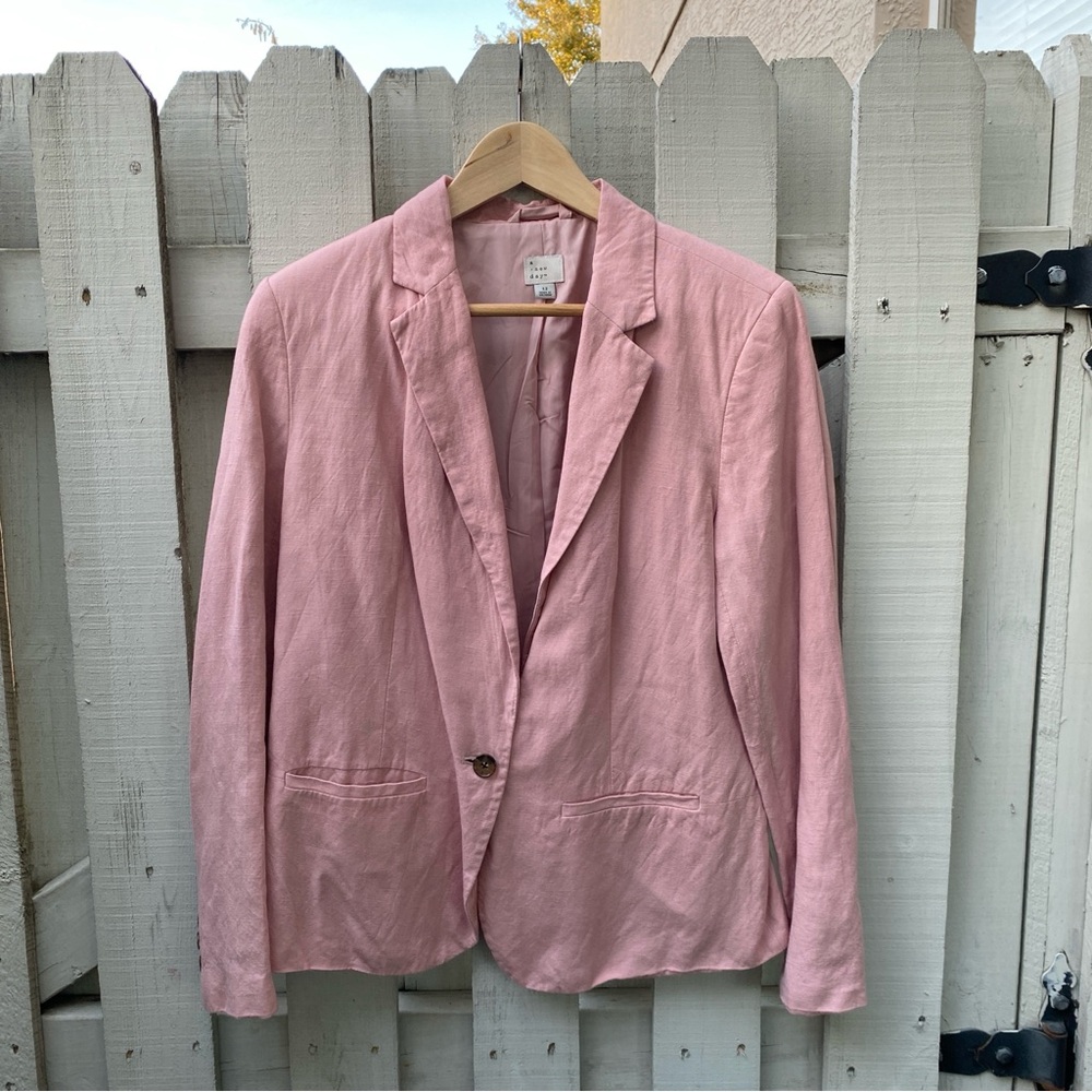 a new day Women's Blush Pink Linen Blazer